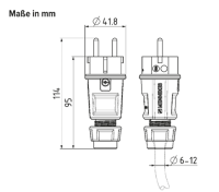 Elamid-Schukostecker, 2,5mm², IP54, MENNEKES