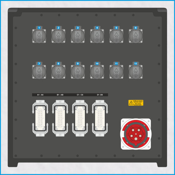 AL-MEDIUM-PE MAX 63A/400V, 6x RCD