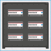 AL-MEDIUM-PE MAX 63A/400V, 6x RCD