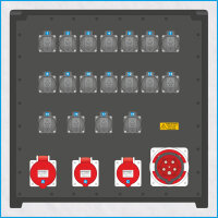 AL-MEDIUM-PE MAX 63A/400V, 5x RCD
