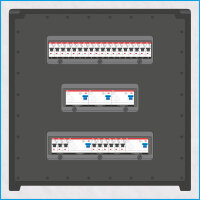 AL-MEDIUM-PE MAX 63A/400V, 5x RCD