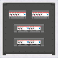AL-MEDIUM-PE MAX 63A/400V, 6x RCD