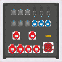 AL-MEDIUM-PE MAX 63A/400V, 6x RCD