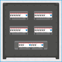AL-MEDIUM-PE MAX 63A/400V, 6x RCD