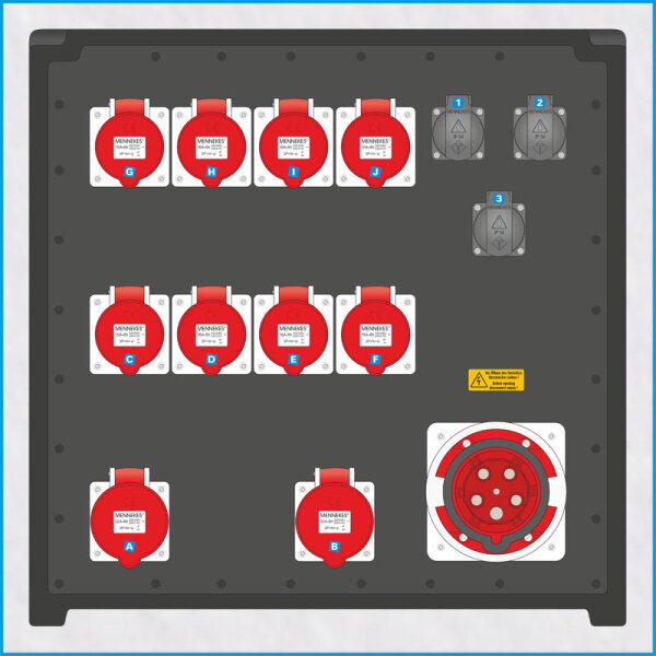 AL-MEDIUM-PE MAX 125A/400V, 3x RCBO, 4x RCD