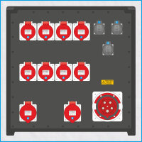 AL-MEDIUM-PE MAX 125A/400V, 3x RCBO, 4x RCD