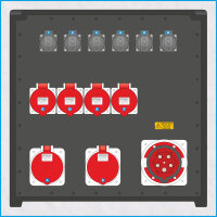 AL-MEDIUM-PE MAX 125A/400V, 5x RCD