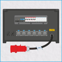 AL-MEDIUM-PE DMX 32A/400V, 6x Schuko, Relais 20A