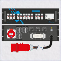 19"-Stromstation 32A/400V, 3HE, 1x RCD *AKTION*