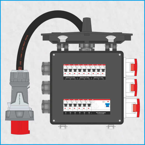 AL-MEDIUM-Q MkII 63A/400V, 1x RCD