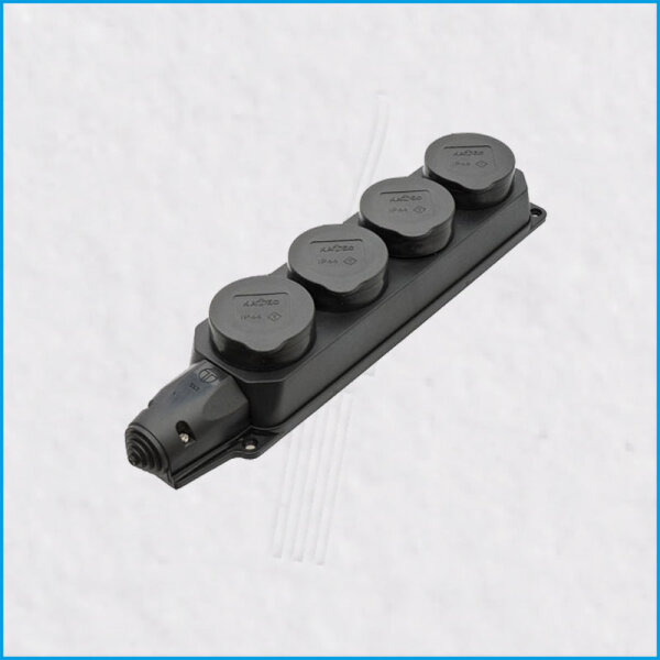 Elastomer Vierfach-Schukoleiste, 2,5mm², IP44