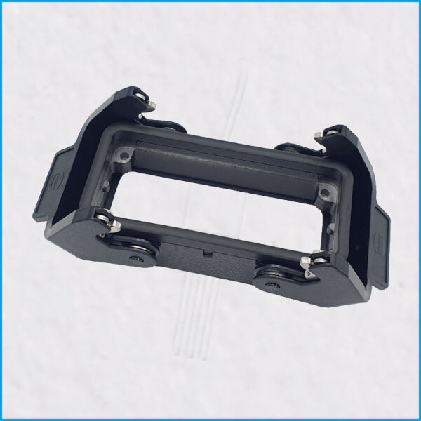 HAN 16E Anbaugehäuse schwarz, 28,5mm, mit Schnallen, mit Gummi