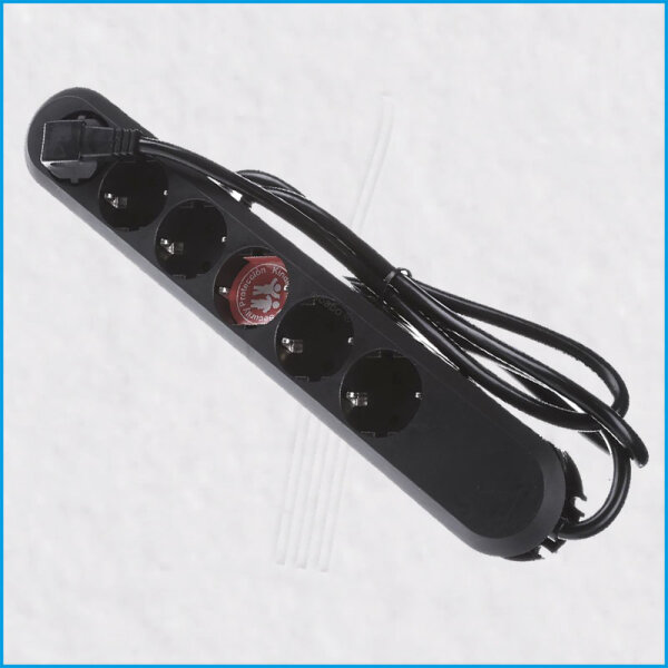 6-fach Schuko-Steckdosenleiste SMART, 3G1,5, schwarz