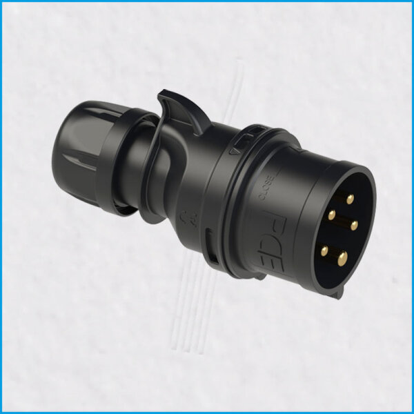 CEE-Stecker 32A, SHARK, schwarz, IP44, PCE