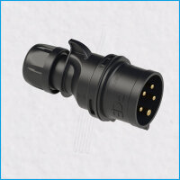 CEE-Stecker 32A, SHARK, schwarz, IP44, PCE