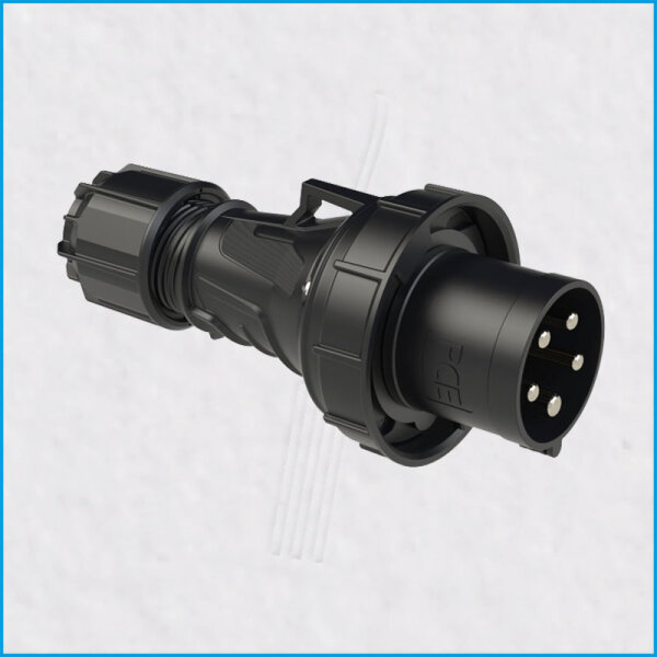 CEE-Stecker 63A, POWER TWIST, schwarz, IP67, PCE