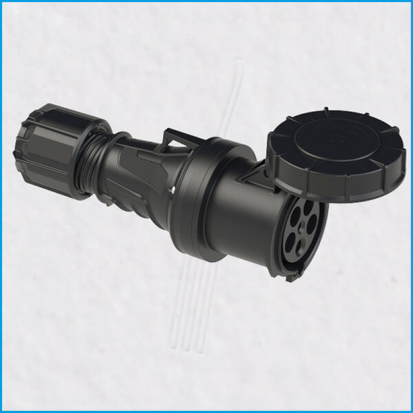 CEE-Kupplung 63A, POWER TWIST, schwarz, IP67, PCE