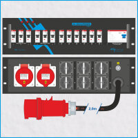 AL-RACKPOWER MkII 32A/400V, 3HE, 1x RCD