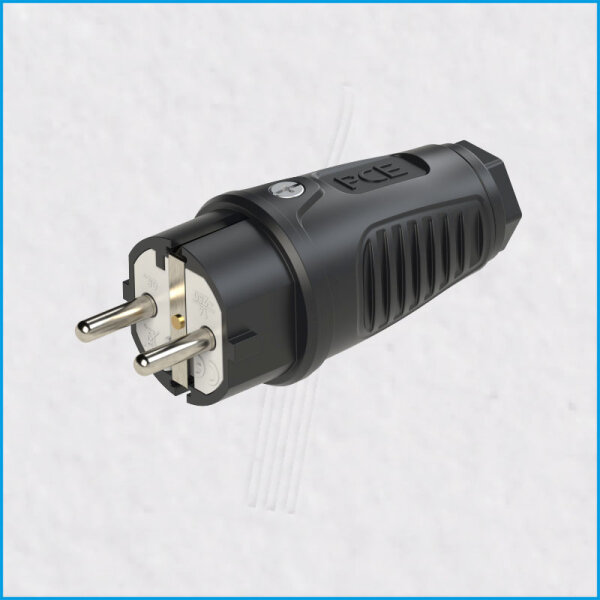 Gummi-Schukostecker, 2,5mm², IP54, PCE