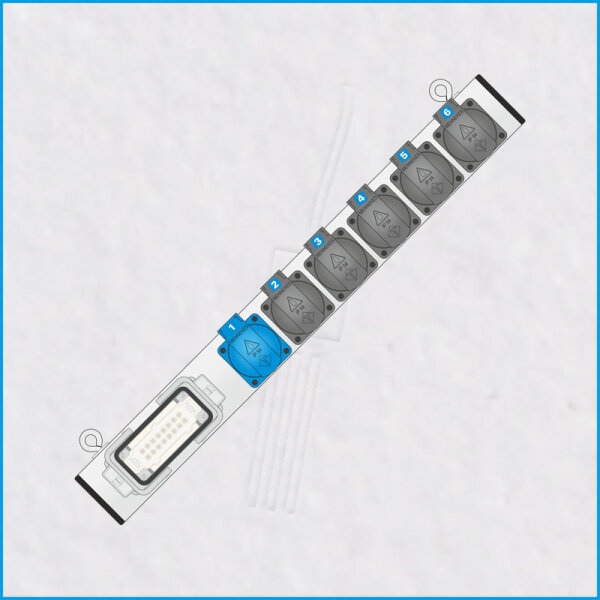AL-TRUSSLINE 6/1, 1x HAN 16E, 6x Schuko