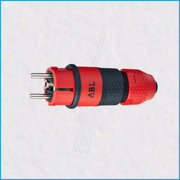 2K-Schukostecker Professional, 2,5mm², IP54, rot/schwarz, ABL
