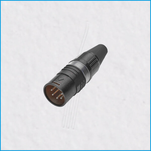 XLR-Stecker (male), PRO-Version (Vollmetall), 5-polig, schwarz