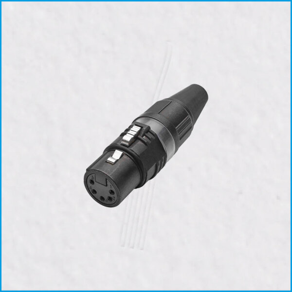 XLR-Kupplung (female), PRO-Version (Vollmetall), 5-polig, schwarz