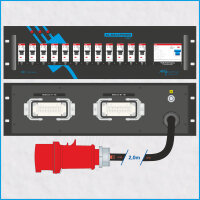 AL-RACKPOWER MkII 32A/400V, 3HE, 1x RCD