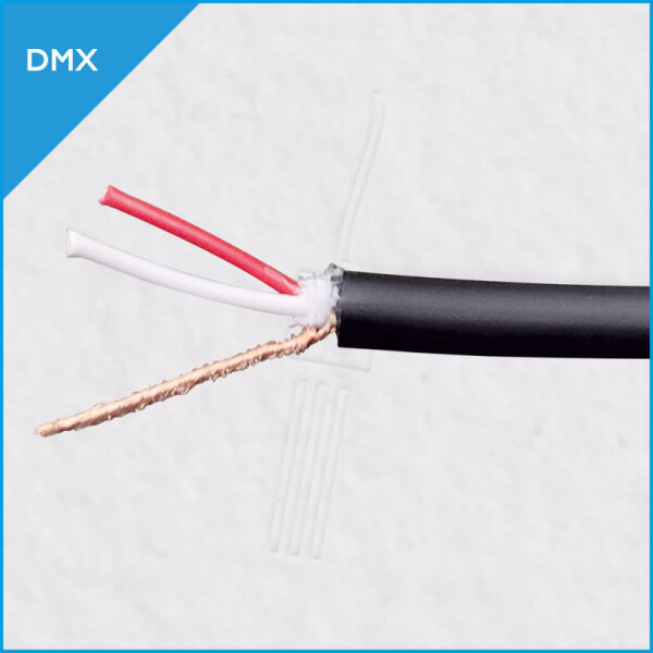 DMX512-Datenleitung, 2x0,34mm², schwarz, Meterware