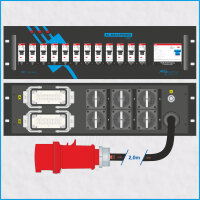 AL-RACKPOWER MkII 32A/400V, 3HE, 1x RCD